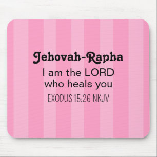Süße heilende Bibelvers gestreifte rosa christlich Mousepad