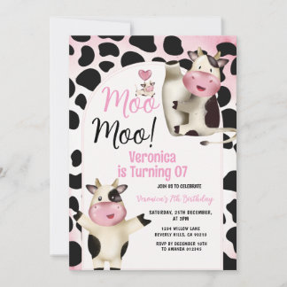 Süße Heilige Kuh Moo Moo Geburtstagsfeier jedes Al Einladung