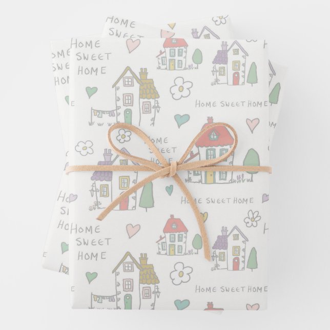 Süße Heimat-Wrap-Papier Geschenkpapier Set (Beispiel)