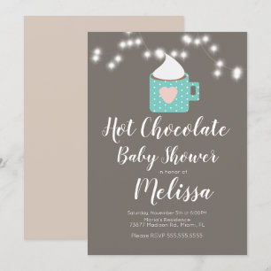 Süße Heiße Schokolade Lagerfeuer Tasse Baby Shower Einladung