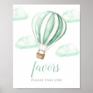 Süße Heißluftballon-Baby-Party-Gastgeschenke-Schil Poster