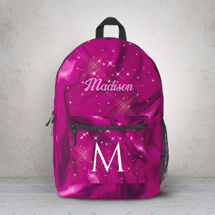 Süße, heißrosa falsche Silber-Glitter-Ballon-Monog Bedruckter Rucksack