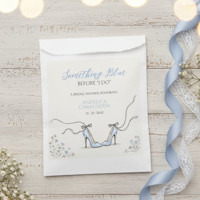 Süße, hellblaue High Heels Brautparty Geschenktütchen (Cute Powder Blue Heels Bridal Shower Favor Bag
)