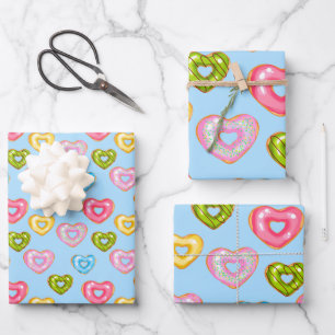 Süße & helle Donuts Donuts-Serie Design 3 Geschenkpapier Set