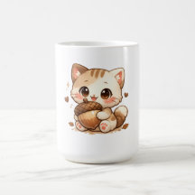 Süße Herbst-Eichel-Kitty – Kuschelkatze im Herbstl