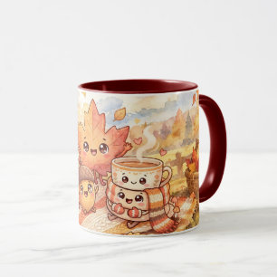 Süße Herbst-Kaffeetasse und Ahornblatt-Mug Tasse