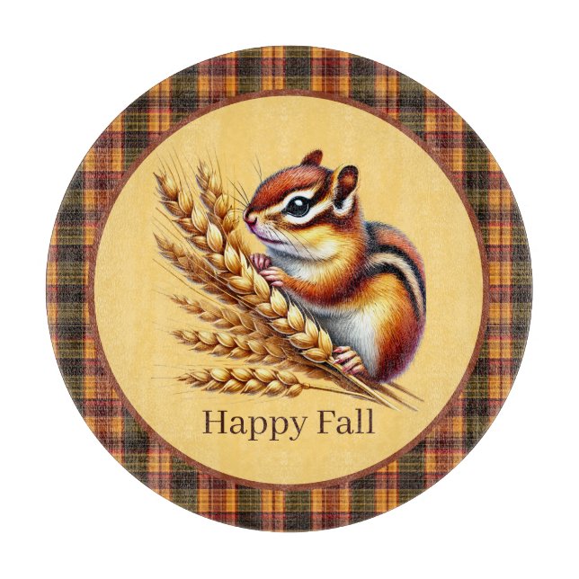 Süße Herbst-Saison-Chipmunk-Küche  Schneidebrett (Vorderseite)