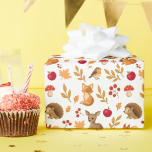 Süße Herbst-Waldtiere Geschenkpapier