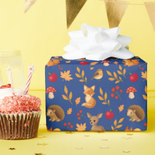 Süße Herbst-Waldtiere Geschenkpapier