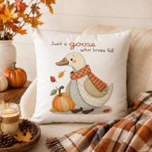 Süße Herbstgans, Whimsical Autumn Wurfkissen 