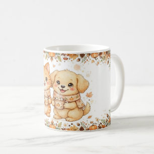 Süße Herbstkatze und Hund Kürbisgewürz-Tasse Kaffeetasse