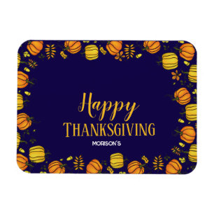 Süße Herbstkürbisse Rahmen Happy Thanksgiving Magnet