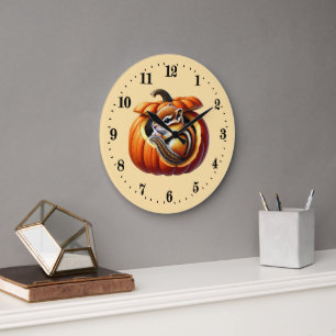 Süße Herbstliche Eichhörnchenliebhaber Große Wanduhr