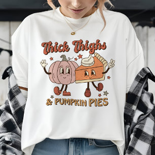 Süße herbstliche Retro dicke Oberschenkel und Kürb Tri-Blend Shirt