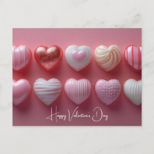 süße Herz Pralinen aus Schokolade Valentinstag Postkarte