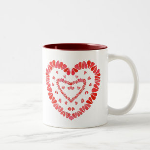SÜSSE HERZEN Maroon Zweifarben-Tasse Zweifarbige Tasse
