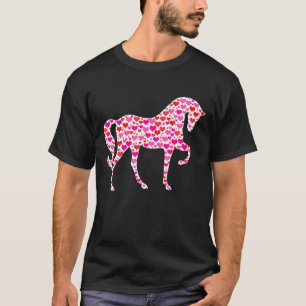 Süße Herzen Pferd Lustige Tiere Liebhaber Valentin T-Shirt