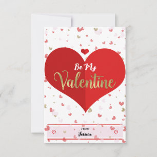 Süße Herzen Rosa Rot Gold Digital Valentinstag Einladung