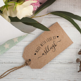 Süße Herzen & Schriftzug - Mit Liebe gemacht   Ben Gummistempel