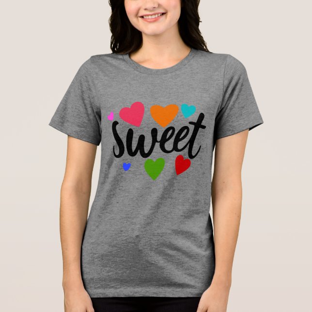 Süße Herzen  Tri-Blend Shirt (Vorderseite)
