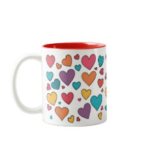 Süße Herzen Valentinstag Zweifarben-Tasse