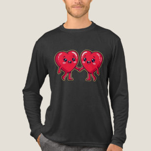 Süße Herzfiguren, die Händchen halten Tri-Blend Shirt