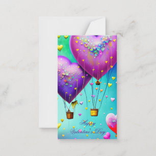 Süße Herzluftballons Kinder Valentinstag Mitteilungskarte