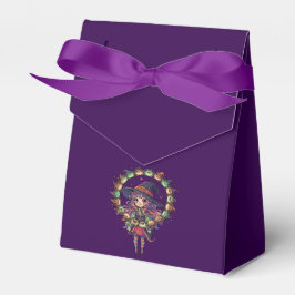 Süße Hexe jongliert einen Orb aus Kröten Geschenkschachtel