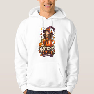 Süße Hexe Kaffee Pause Halloween Kürbis Herbst W Hoodie