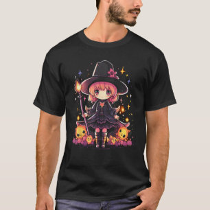 Süße Hexe schwarze Katze Halloween-Kostüm Frauen M T-Shirt