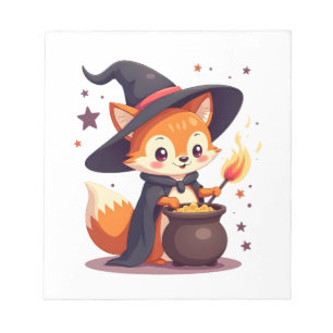 Süße Hexen-Fuchs � Magisches Halloween-Tier-T-Shir Notizblock