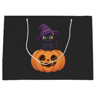 Süße Hexen-Schwarze Katze Große Geschenktüte