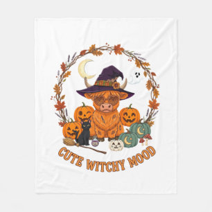 Süße Hexen-Stimmung Halloween Highland-Kuh Schwarz Fleecedecke