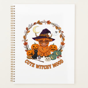 Süße Hexen-Stimmung Halloween Highland-Kuh Schwarz Planer