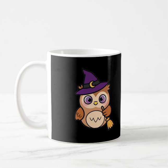 Süße Hexeneule Halloween Kaffeetasse (Links)