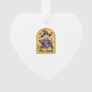 Süße Hexenlehrerin Frau Smith Vintage-Halloween-De Ornament