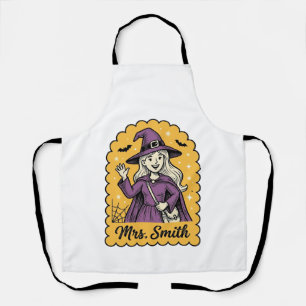 Süße Hexenlehrerin Frau Smith Vintage-Halloween-De Schürze