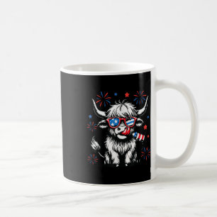 Süße Highland-Kuh 4. Juli USA-Flagge Patriotisch C Kaffeetasse