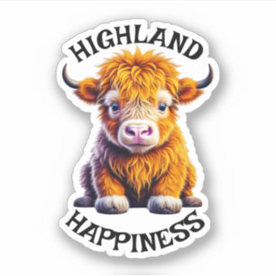 Süße Highland-Kuh Baby Ai Kunst Aufkleber