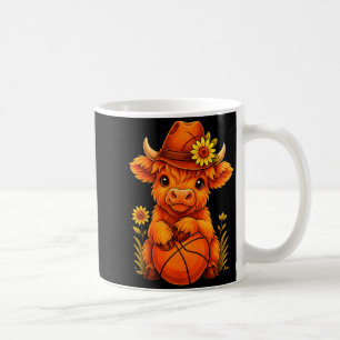Süße Highland-Kuh Basketball-Kalb Sportliebhaber Kaffeetasse