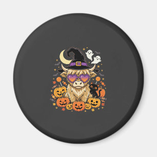Süße Highland-Kuh-Hexe-Halloween-Kürbis-Party Magnet