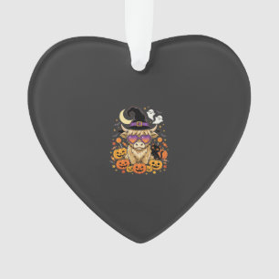 Süße Highland-Kuh-Hexe-Halloween-Kürbis-Party Ornament