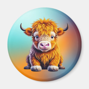 Süße Highland-Kuh Magnet