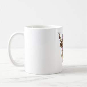 Süße Highland-Kuh mit rosa Herzbrille Vektor_1 Kaffeetasse