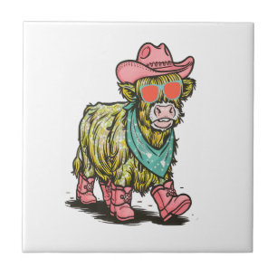Süße Highland-Kuh Png, Western Fliese