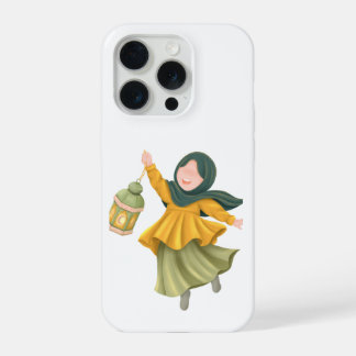 Süße Hijabi Mädchen mit Laternen Illustration iPhone 15 Pro Hülle