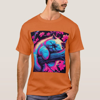 Süße Himalaya-Katze schlafende Freunde T-Shirt