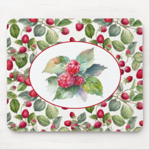 Süße Himbeeren Aquarell Mousepad