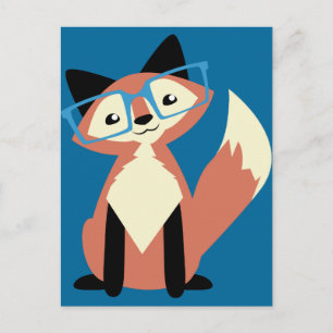Süße Hipster-Brillen-Fuchs Postkarte