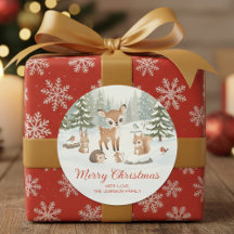 Süße Hirsche und Waldtiere Frohe Weihnachten